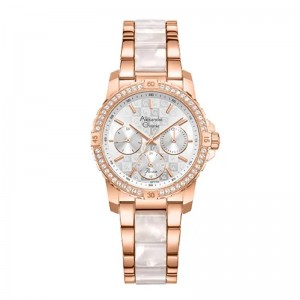 Alexandre Christie AC 6141 Rosegold White Acrylic Lady BFBRGSL2